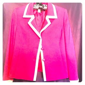 Kasper - 10P pink Button Front Tailored Blazer